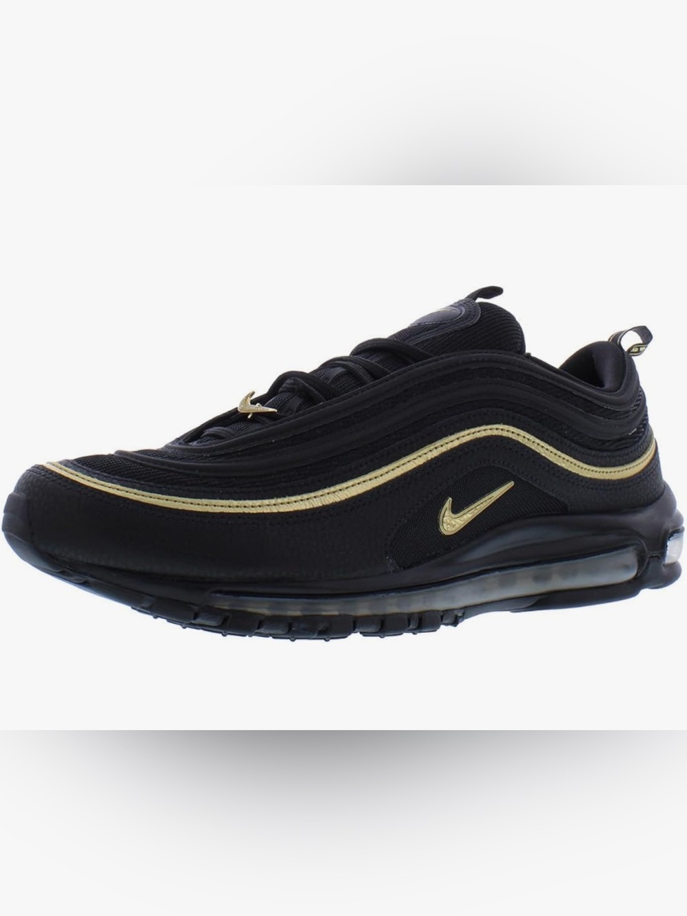 Nike air max 97 athletic shoes for men Sz 9.5 or 9 1/2 black gold